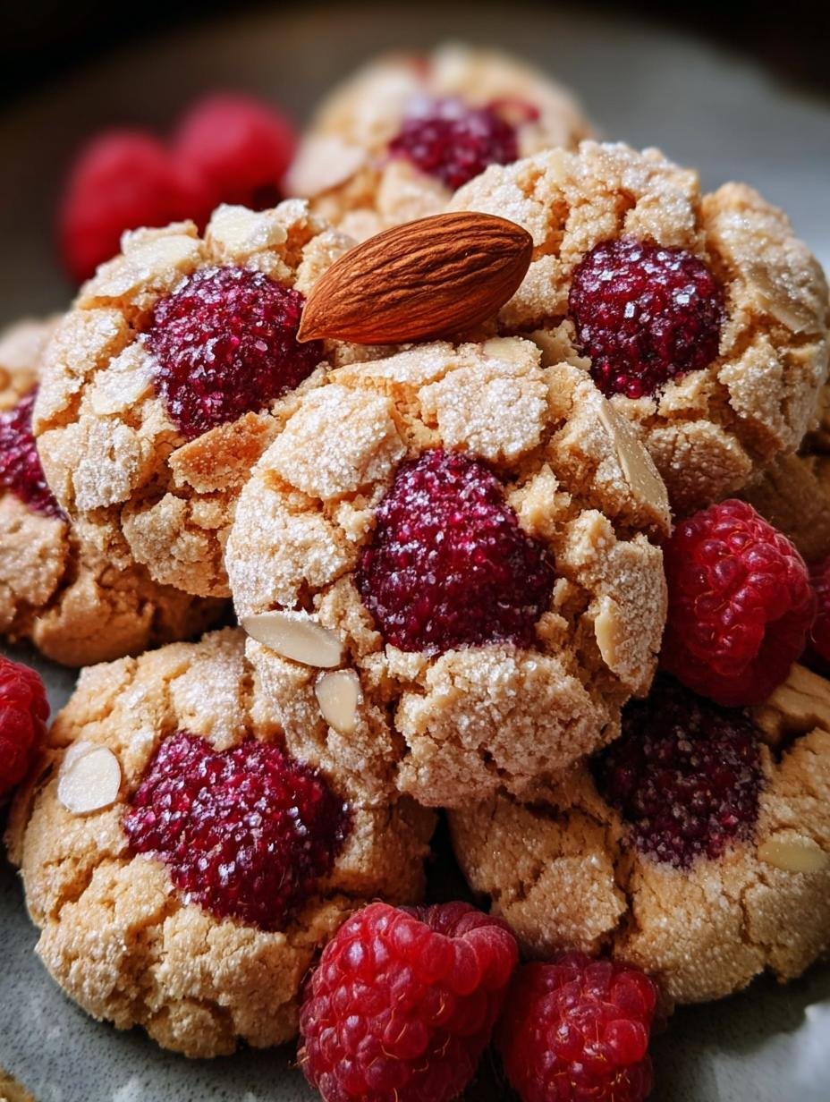 Raspberry Amaretti Cookies Almond