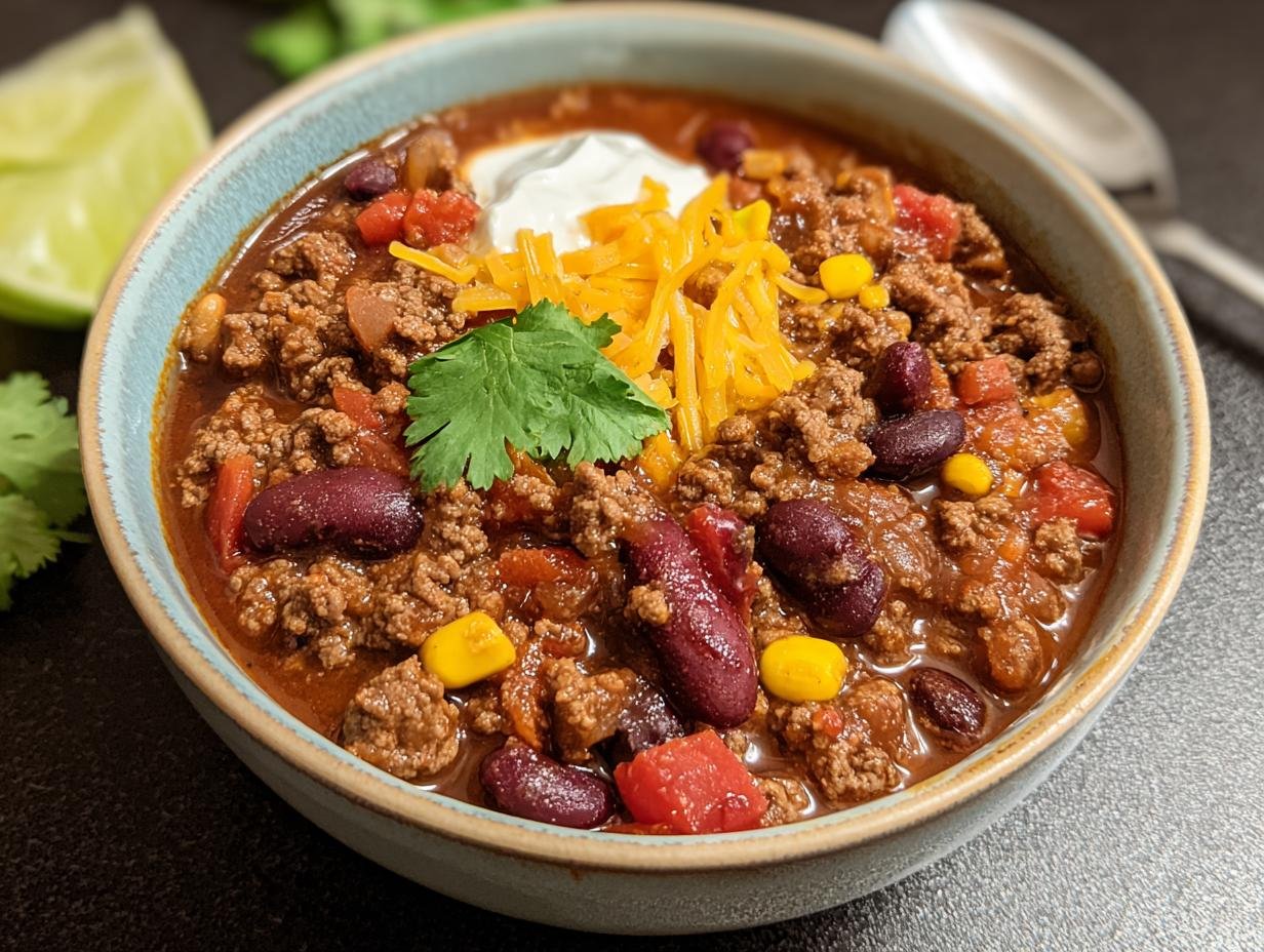 Stovetop Ground Beef Chili