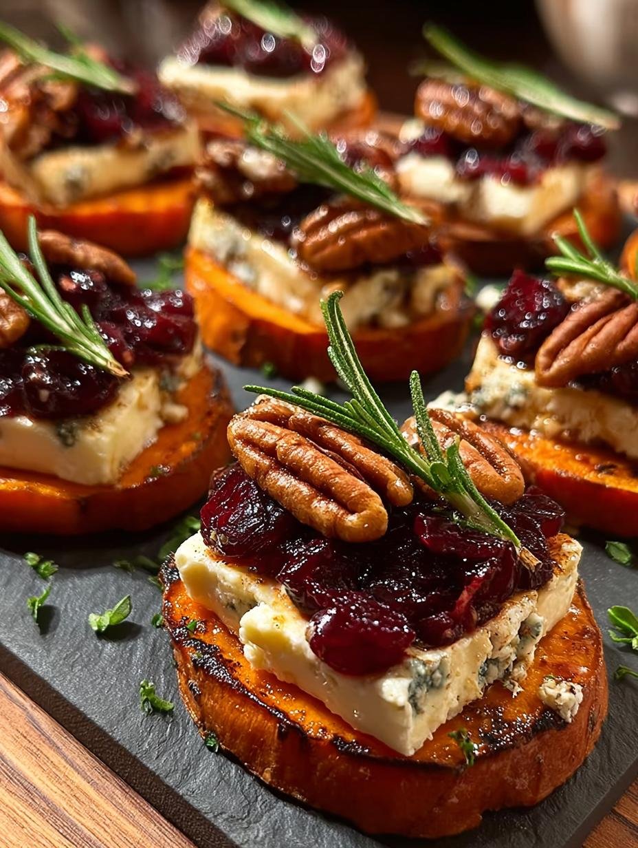 Sweet Potato Rounds with Brie, Cranberry & Pecans Delight 1 Sweet Potato Rounds with Brie, Cranberry & Pecans Delight - Sweet Potato Rounds with - main visual representation
