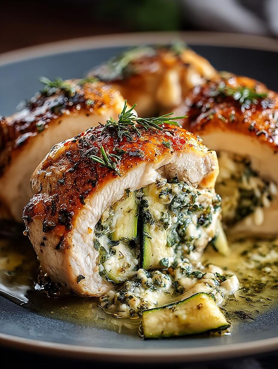 Zucchini Feta Stuffed Chicken