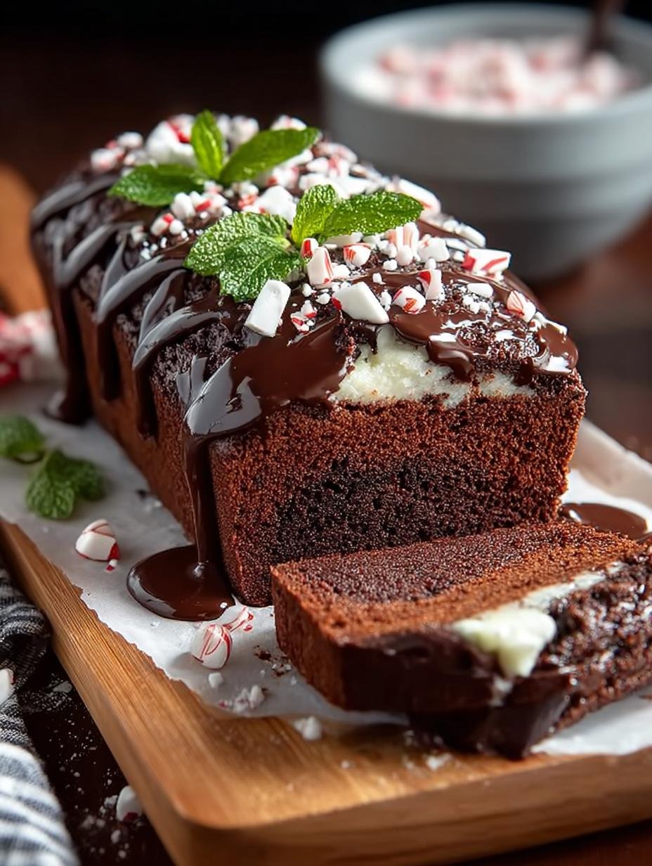 Irresistible Chocolate Peppermint Loaf Recipe - Chocolate Peppermint Loaf - additional detail