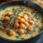 Creamy Garlic Chickpea Soup