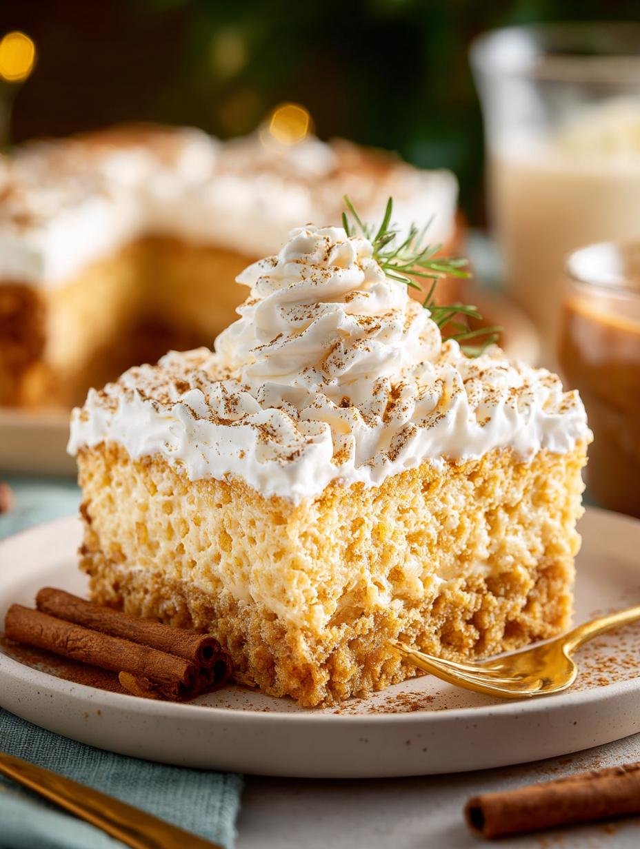 Eggnog Tres Leches Cake: 12 Holiday Delightful Slices 2 Eggnog Tres Leches Cake: 12 Holiday Delightful Slices - Eggnog Tres Leches Cake - additional detail