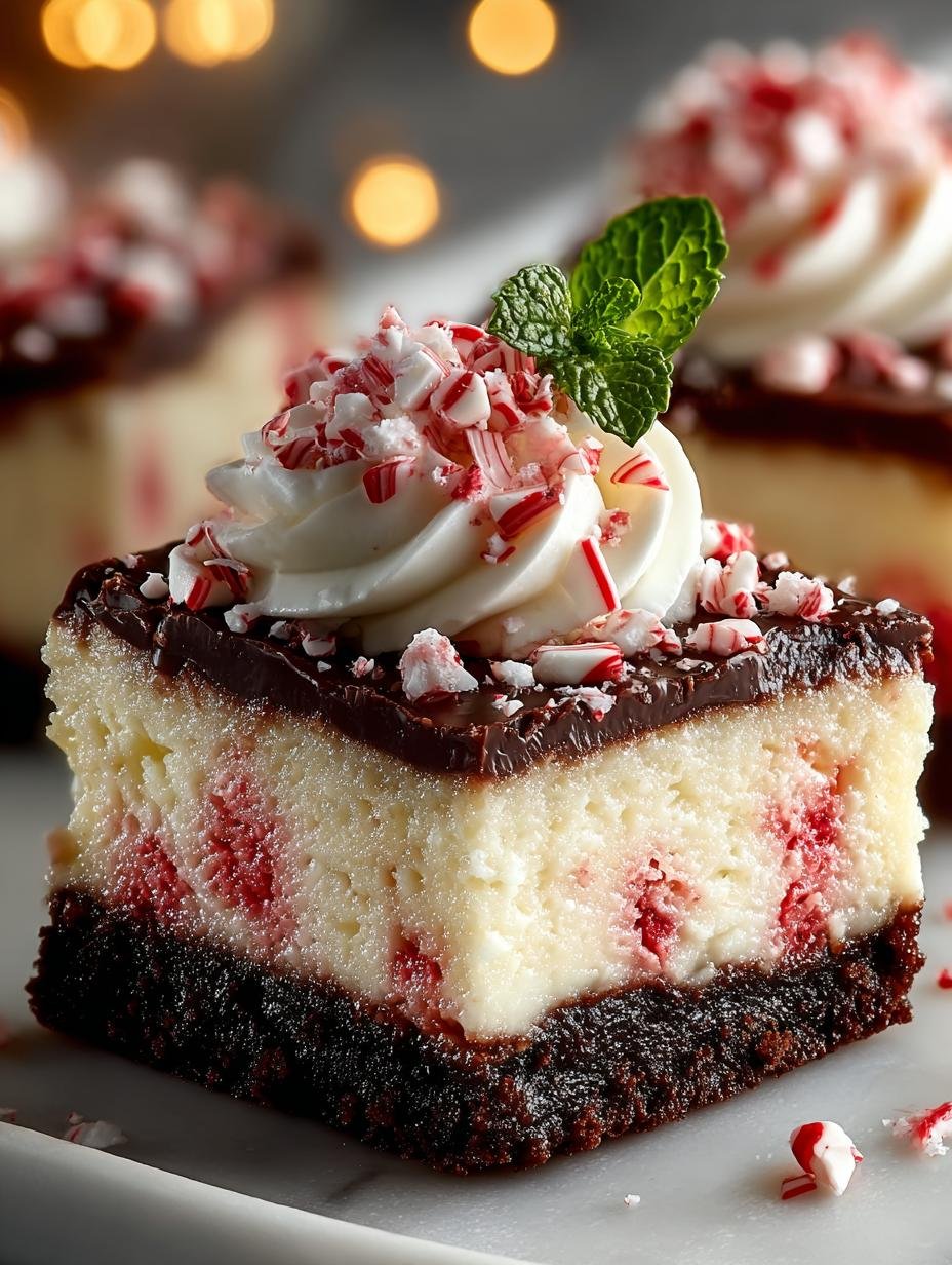 Delicious Peppermint Swirl Cheesecake Bars to Savor - Peppermint Swirl Cheesecake Bars - additional detail