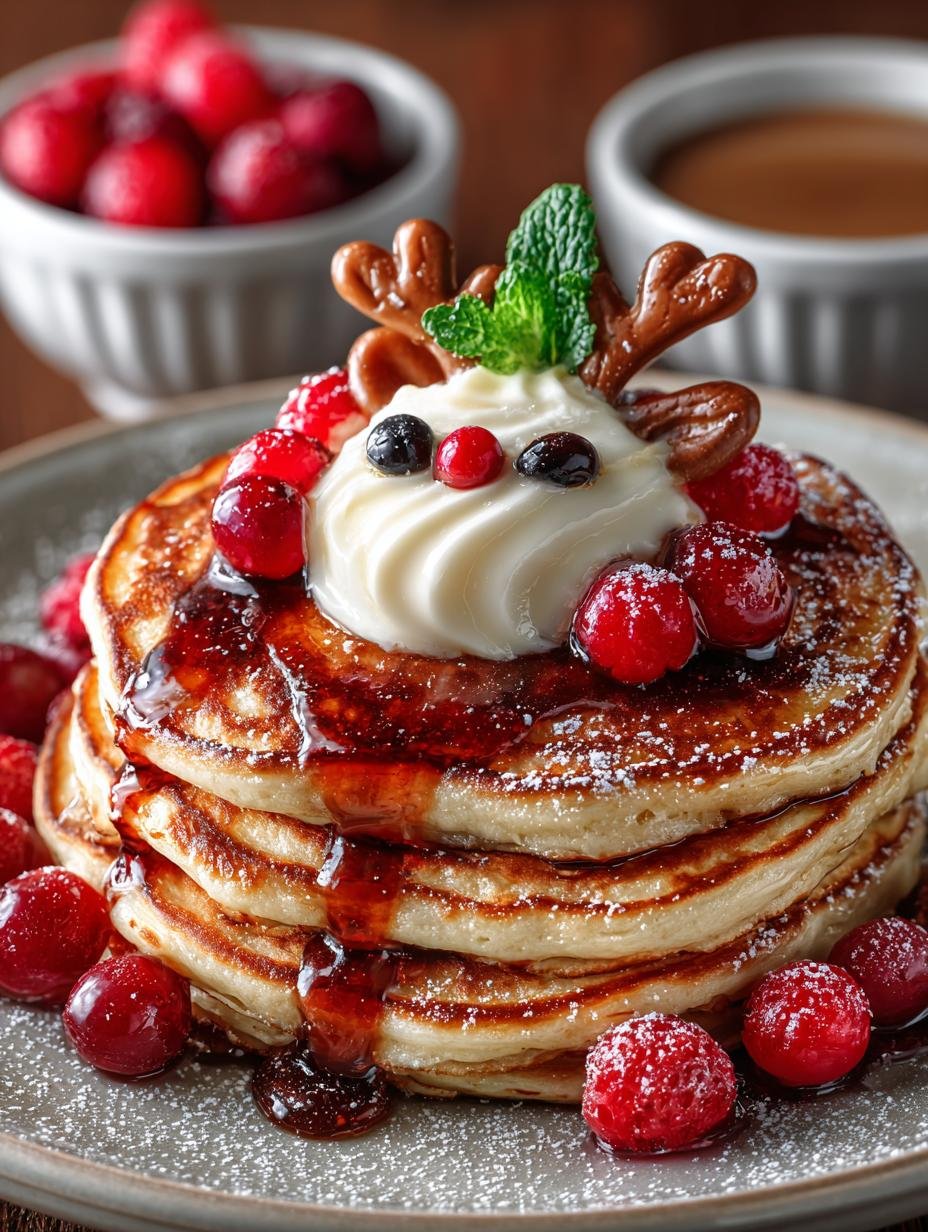 Reindeer Pancake Breakfast Stacks