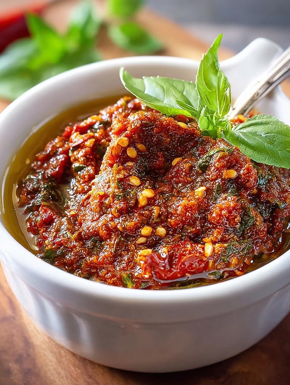 Sun Dried Tomato Pesto: 7 Irresistible Ways to Enjoy 2 Sun Dried Tomato Pesto: 7 Irresistible Ways to Enjoy - Sun Dried Tomato Pesto - additional detail