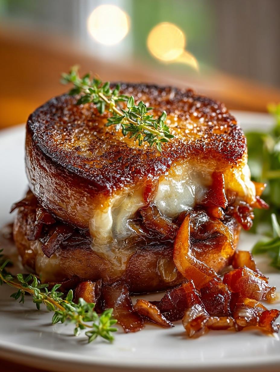 Beef Bacon Caramelized Onion Grilled Cheese Delight - Beef Bacon Caramelized Onion - main visual representation