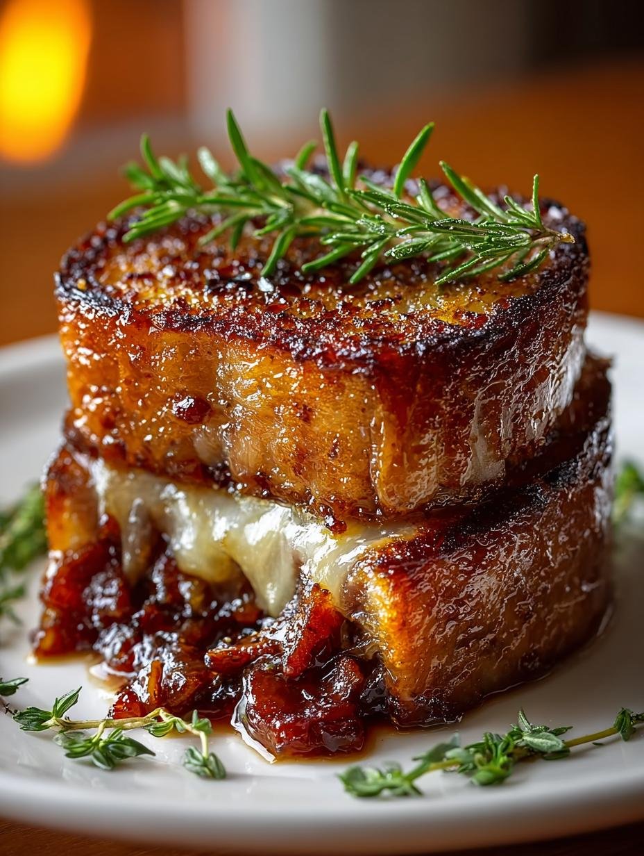 Beef Bacon Caramelized Onion Grilled Cheese Delight - Beef Bacon Caramelized Onion - additional detail