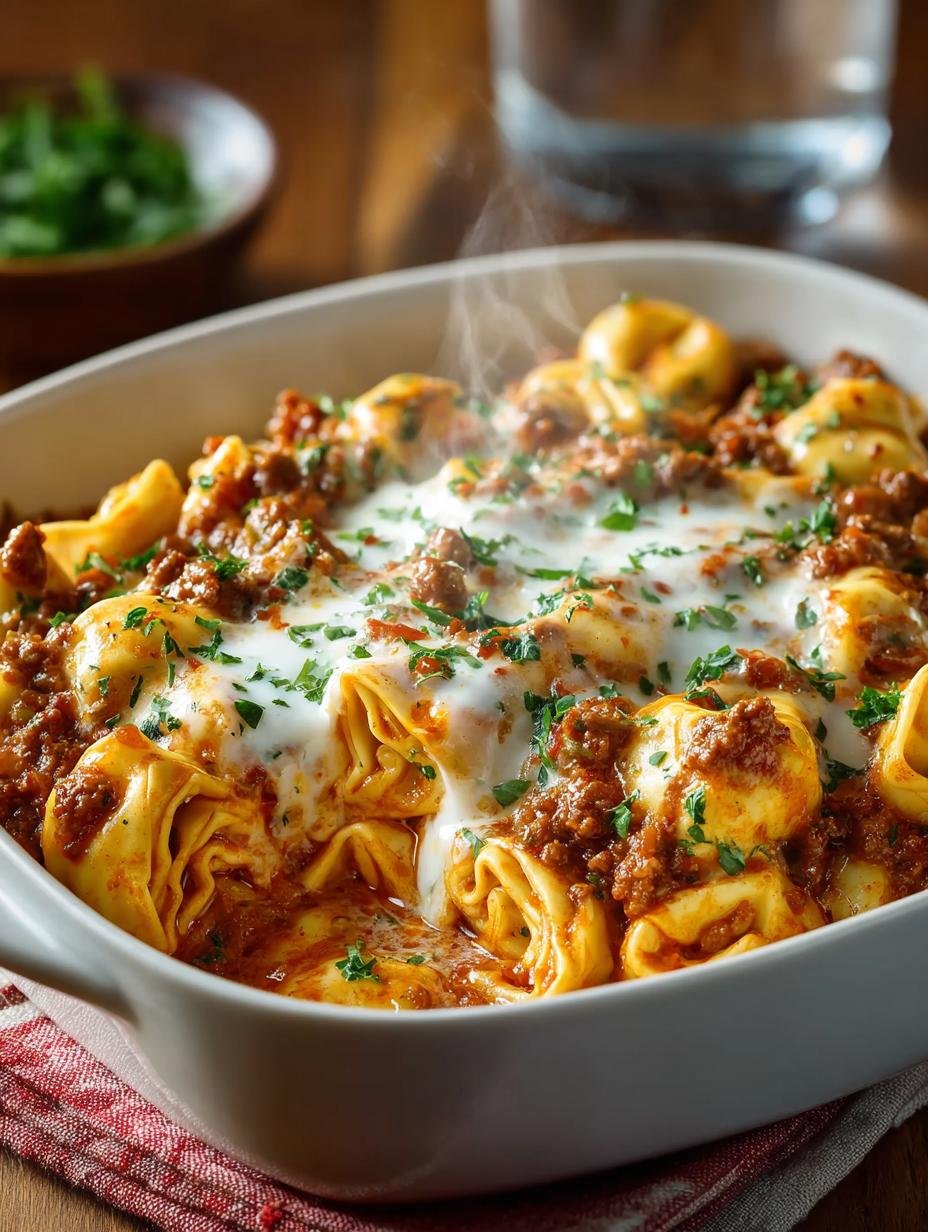 Cheesy Taco Tortellini Bake