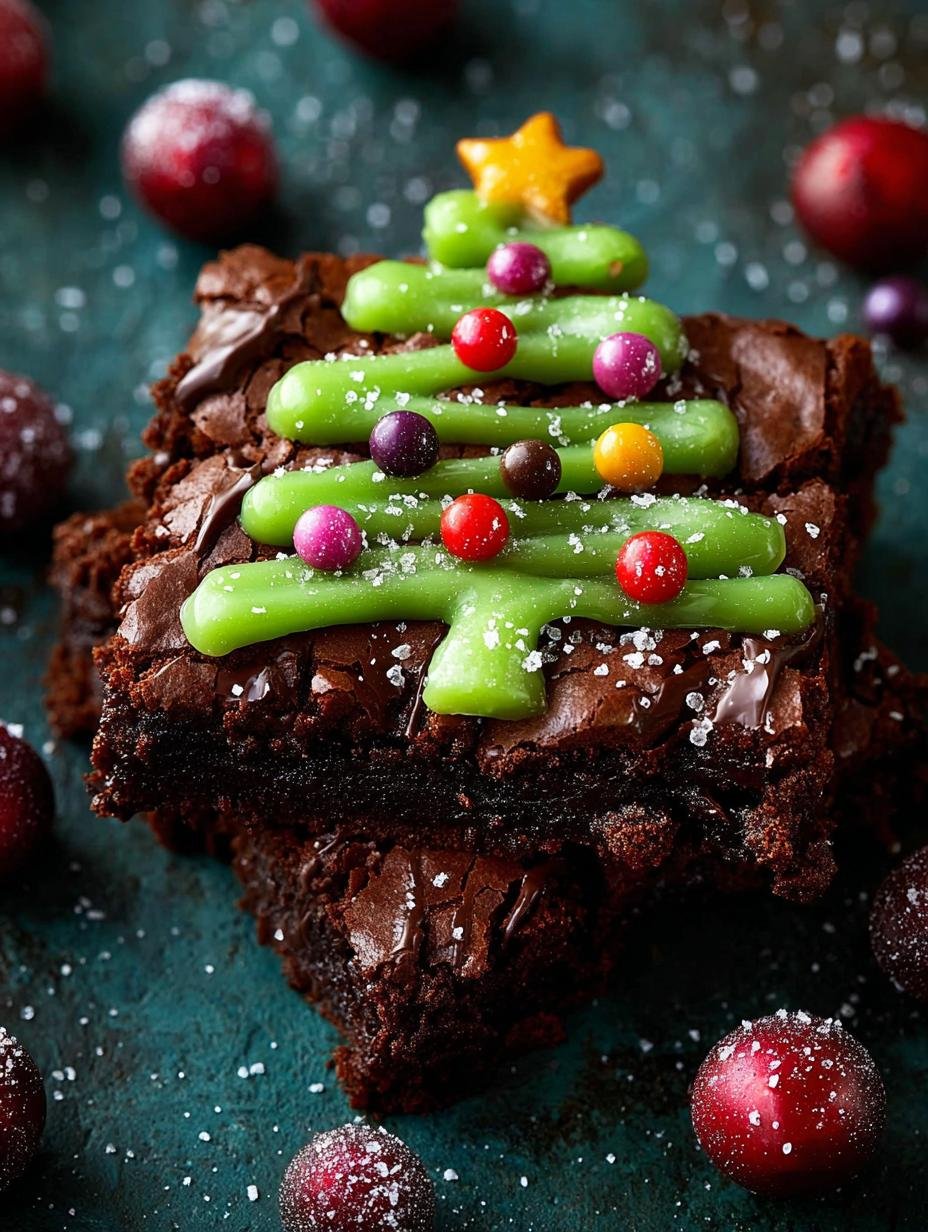 Christmas Tree Brownies with
