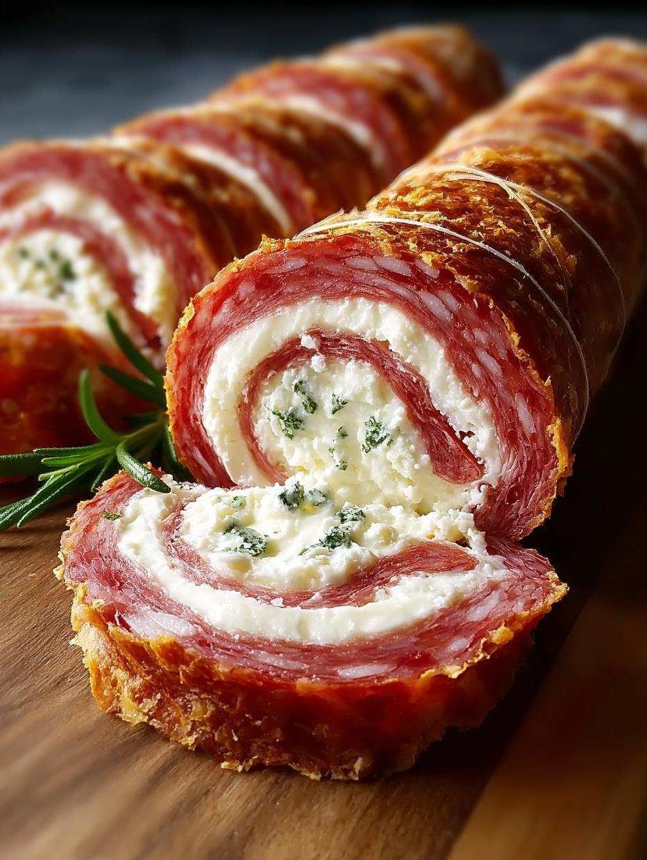 Delicious Cream Cheese Salami Roll Ups for Any Occasion - Cream Cheese Salami Roll - main visual representation