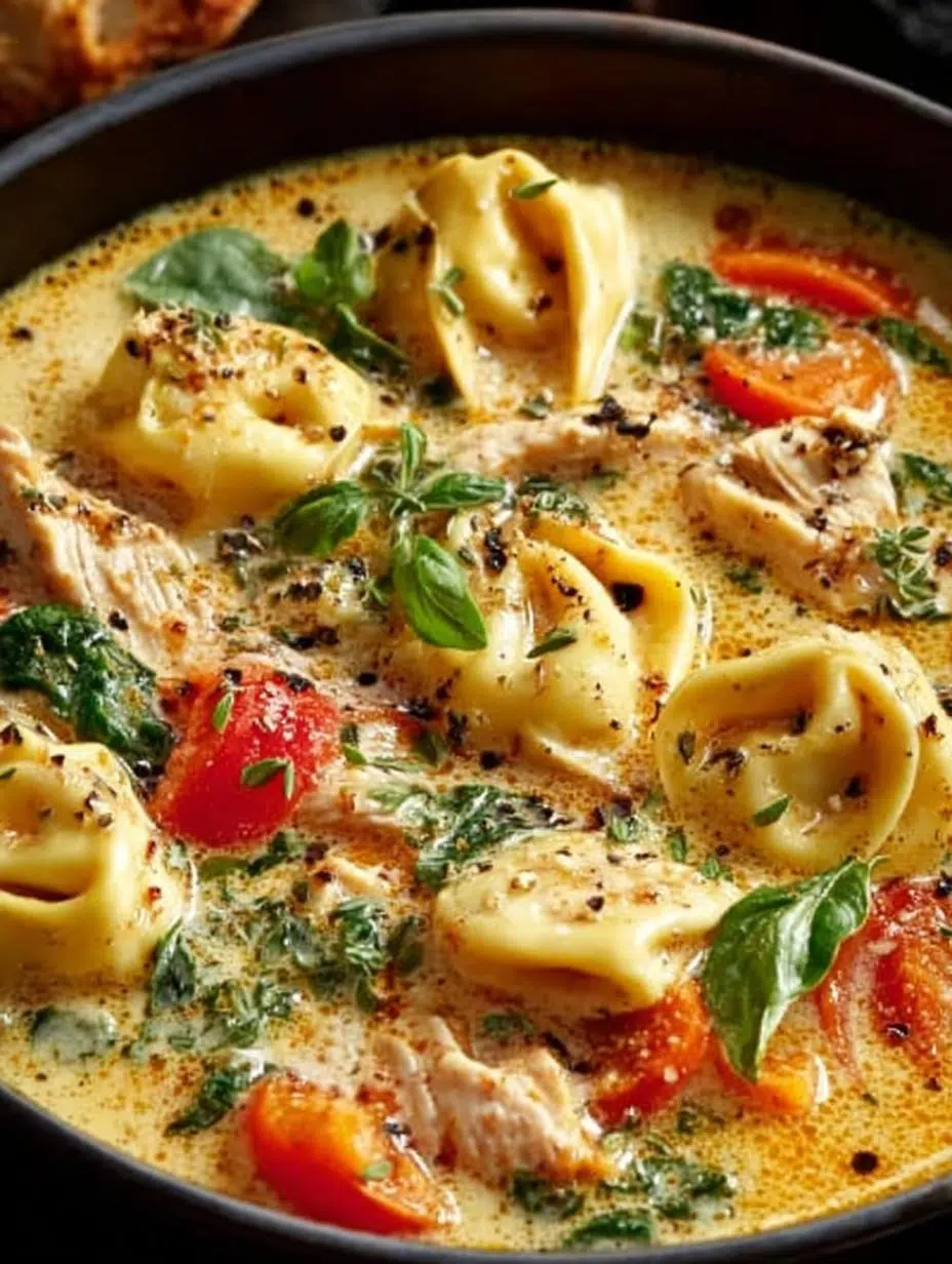 Creamy Chicken Tortellini Soup