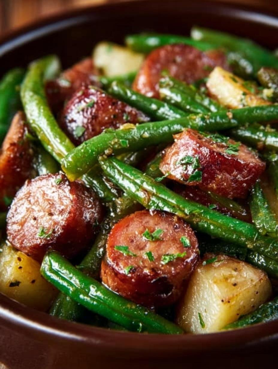 Crockpot Kielbasa Green Beans