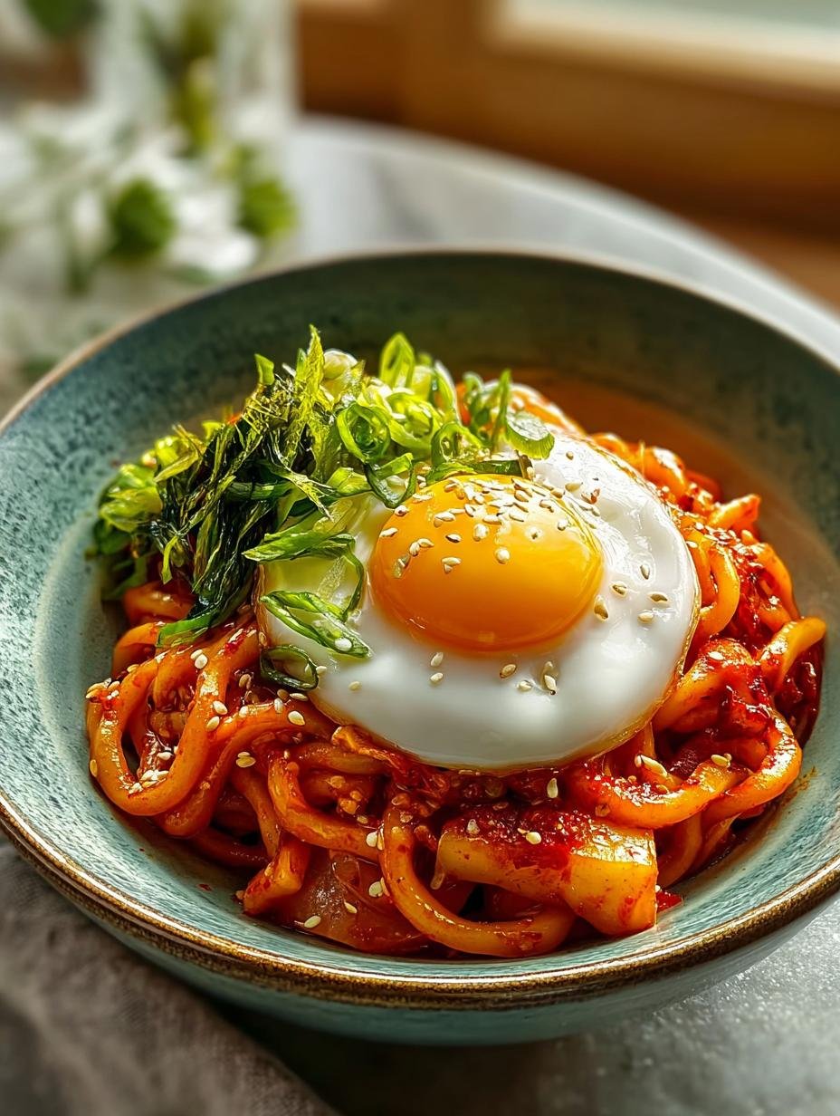 Savory Kimchi Noodles Ready in 15 Minutes - Kimchi Noodles - main visual representation