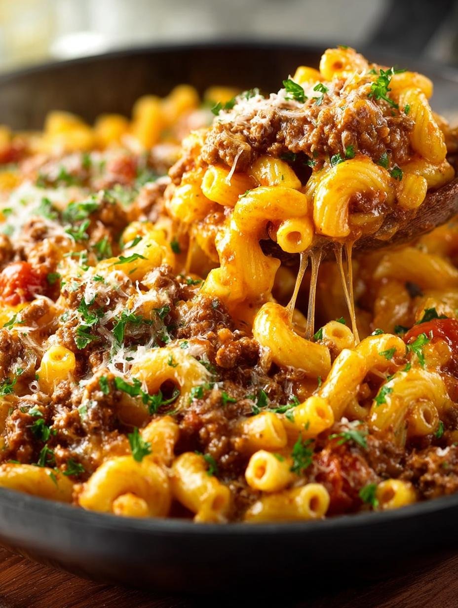 One Pot Cheeseburger Pasta: 30-Minute Comfort Meal 2 One Pot Cheeseburger Pasta: 30-Minute Comfort Meal - One Pot Cheeseburger Pasta - additional detail
