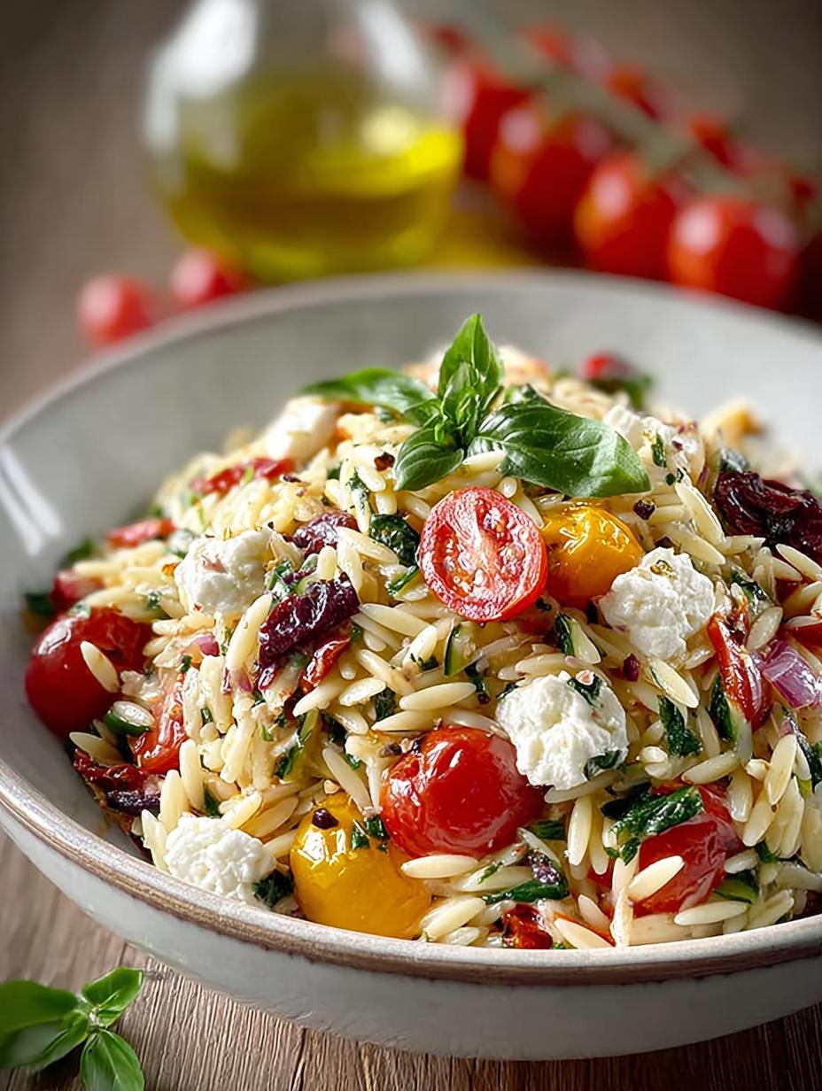 Delicious Orzo Pasta Salad with Feta and Tomatoes 1 Delicious Orzo Pasta Salad with Feta and Tomatoes - Orzo Pasta Salad with - main visual representation