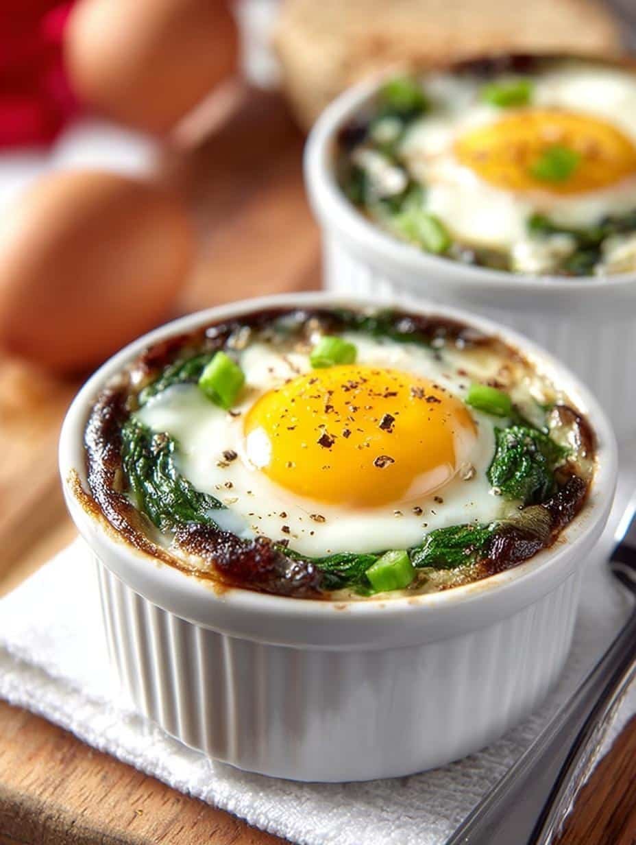 Baked Eggs with Spinach