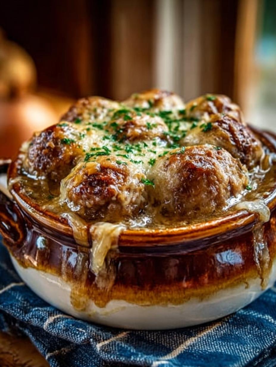 Thanksgiving Crockpot French Onion Meatballs Recipe - Thanksgiving Crockpot French Onion - main visual representation