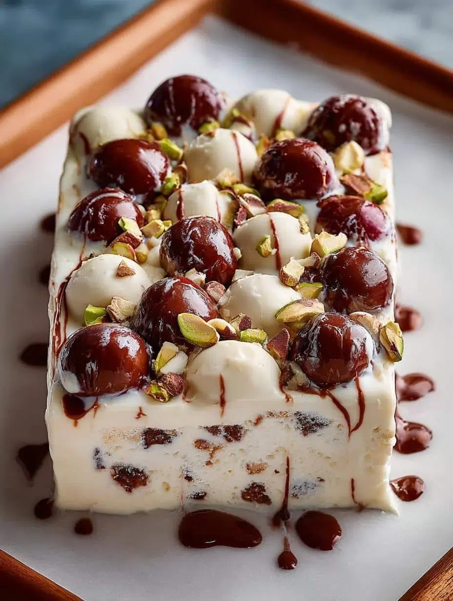 Delicious homemade white chocolate rocky road dessert with marshmallows and nuts.