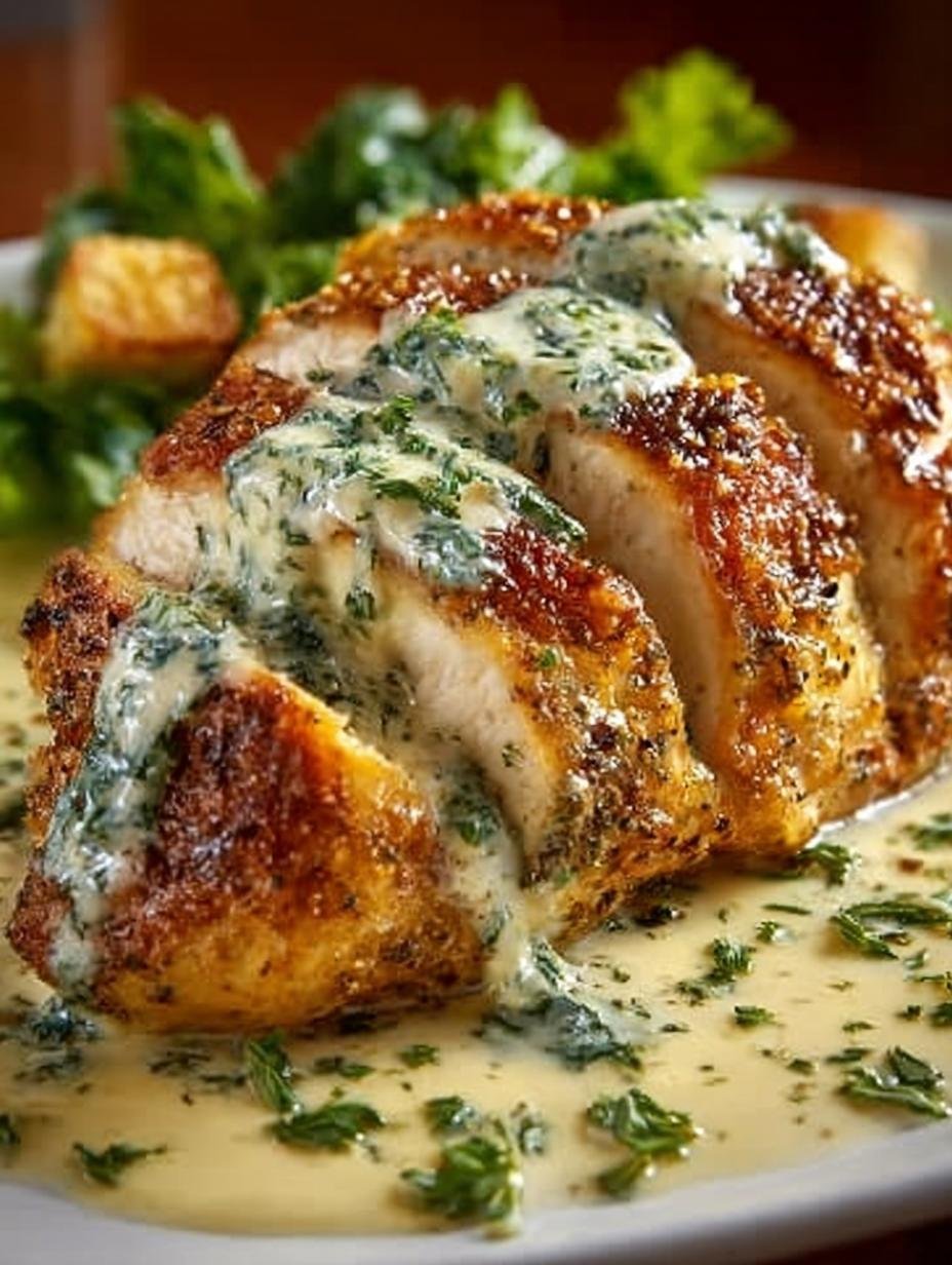 Baked Caesar Chicken with Creamy Parmesan Sauce Delight - Baked Caesar Chicken with - additional detail