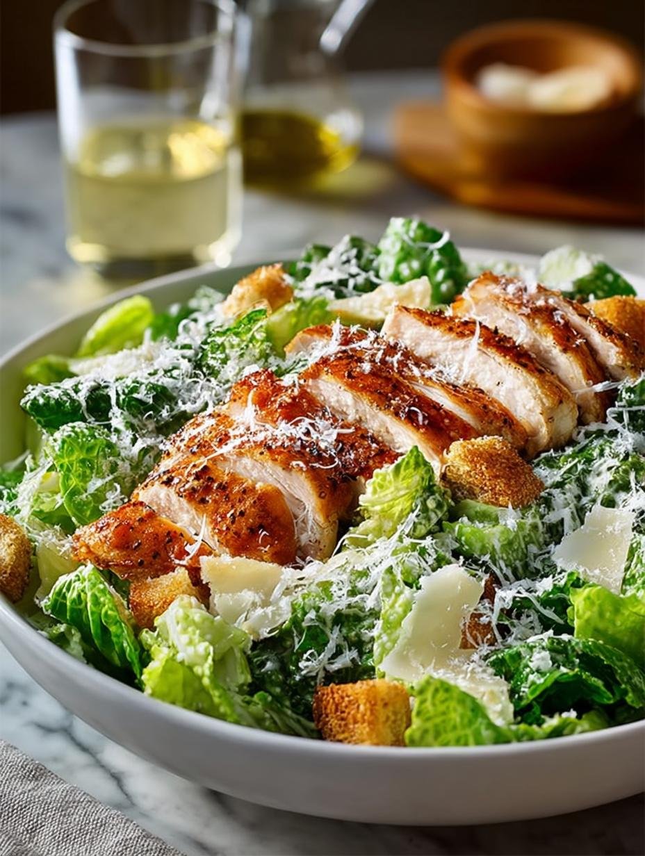 Chicken Caesar Salad with Homemade Croutons for Everyone 1 Chicken Caesar Salad with Homemade Croutons for Everyone - Chicken Caesar Salad with - main visual representation