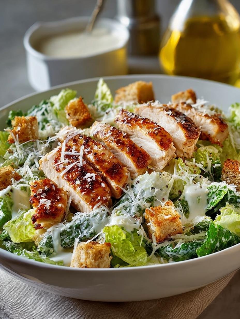Chicken Caesar Salad with Homemade Croutons for Everyone 2 Chicken Caesar Salad with Homemade Croutons for Everyone - Chicken Caesar Salad with - additional detail