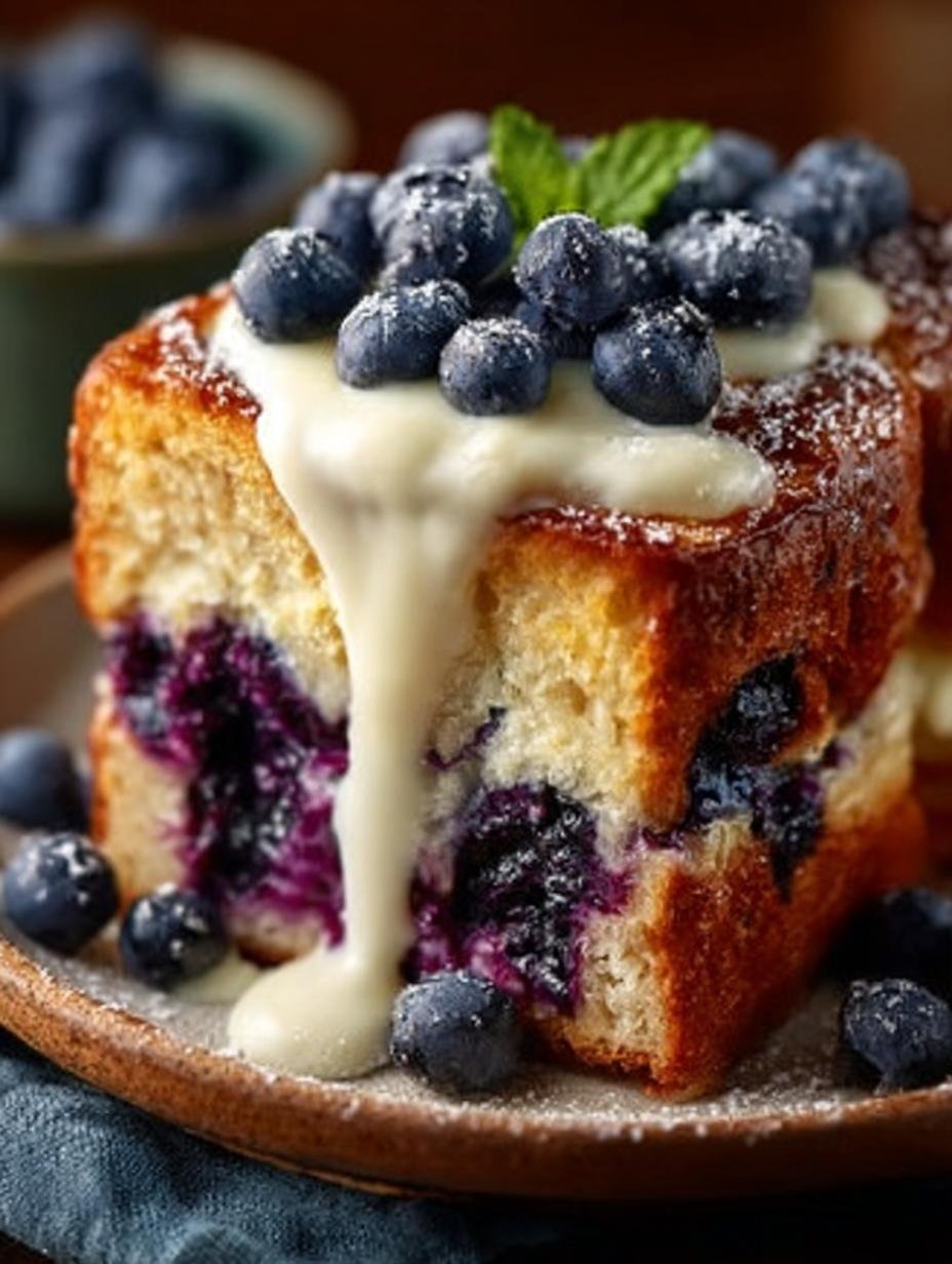 Creamy Blueberry Layered Bread