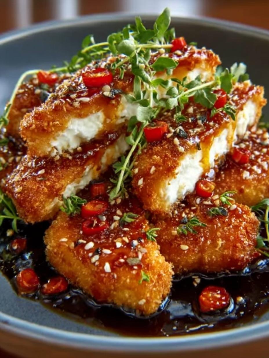 Crispy Feta Chicken with Hot Honey Drizzle Recipe - Crispy Feta Chicken with - additional detail