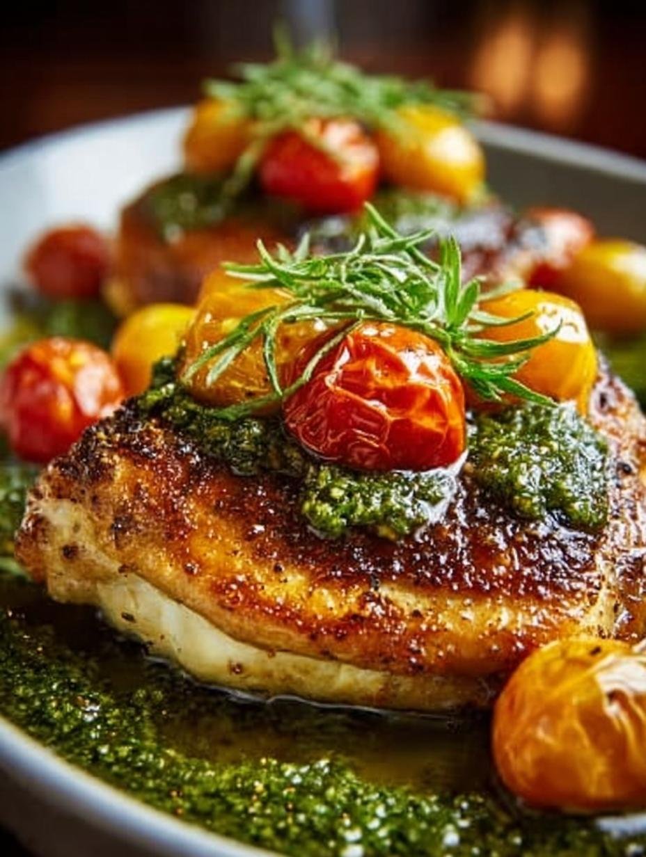 Crunchy Pesto Chicken Thighs