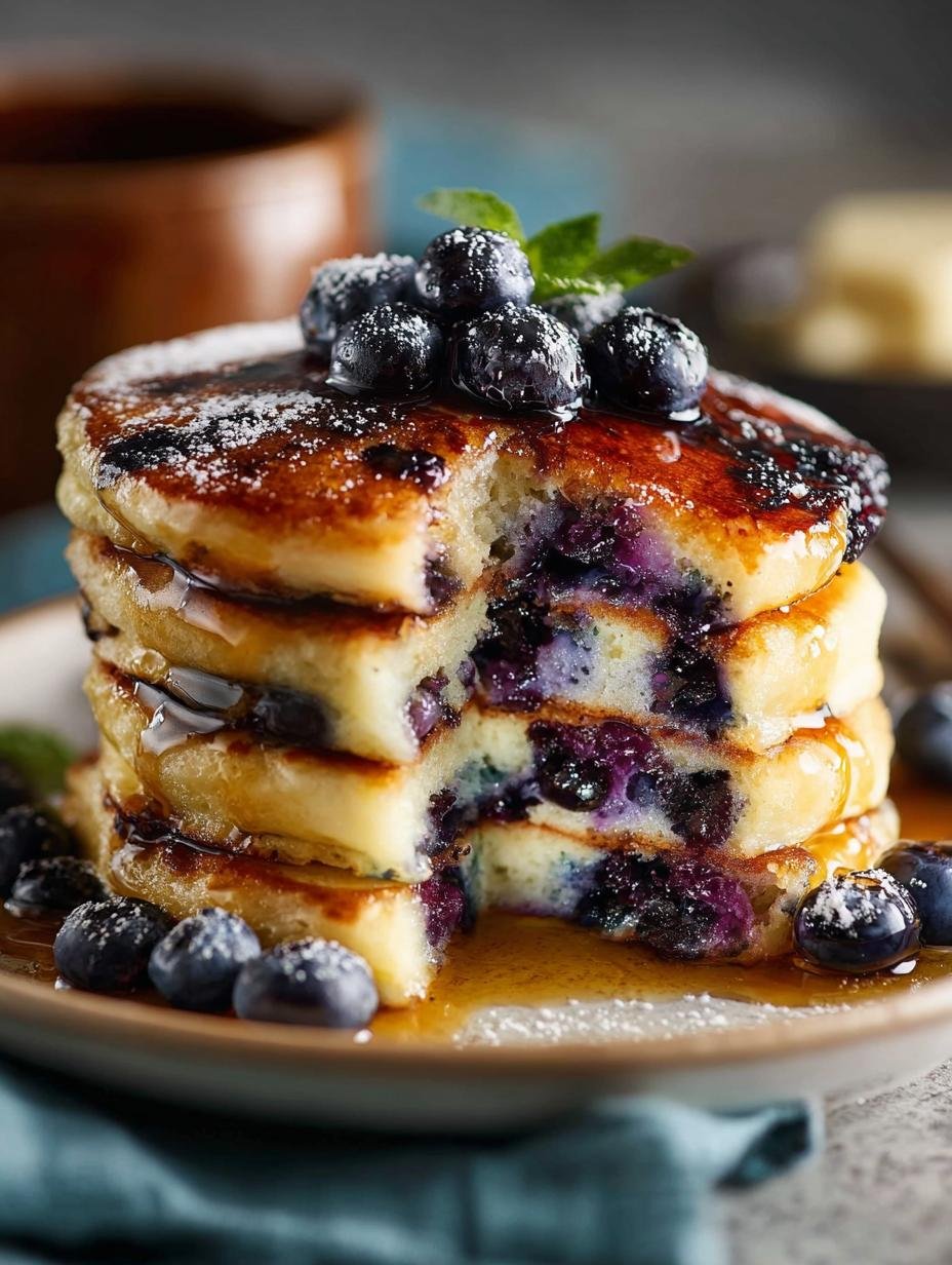 Fluffy Blueberry Pancakes