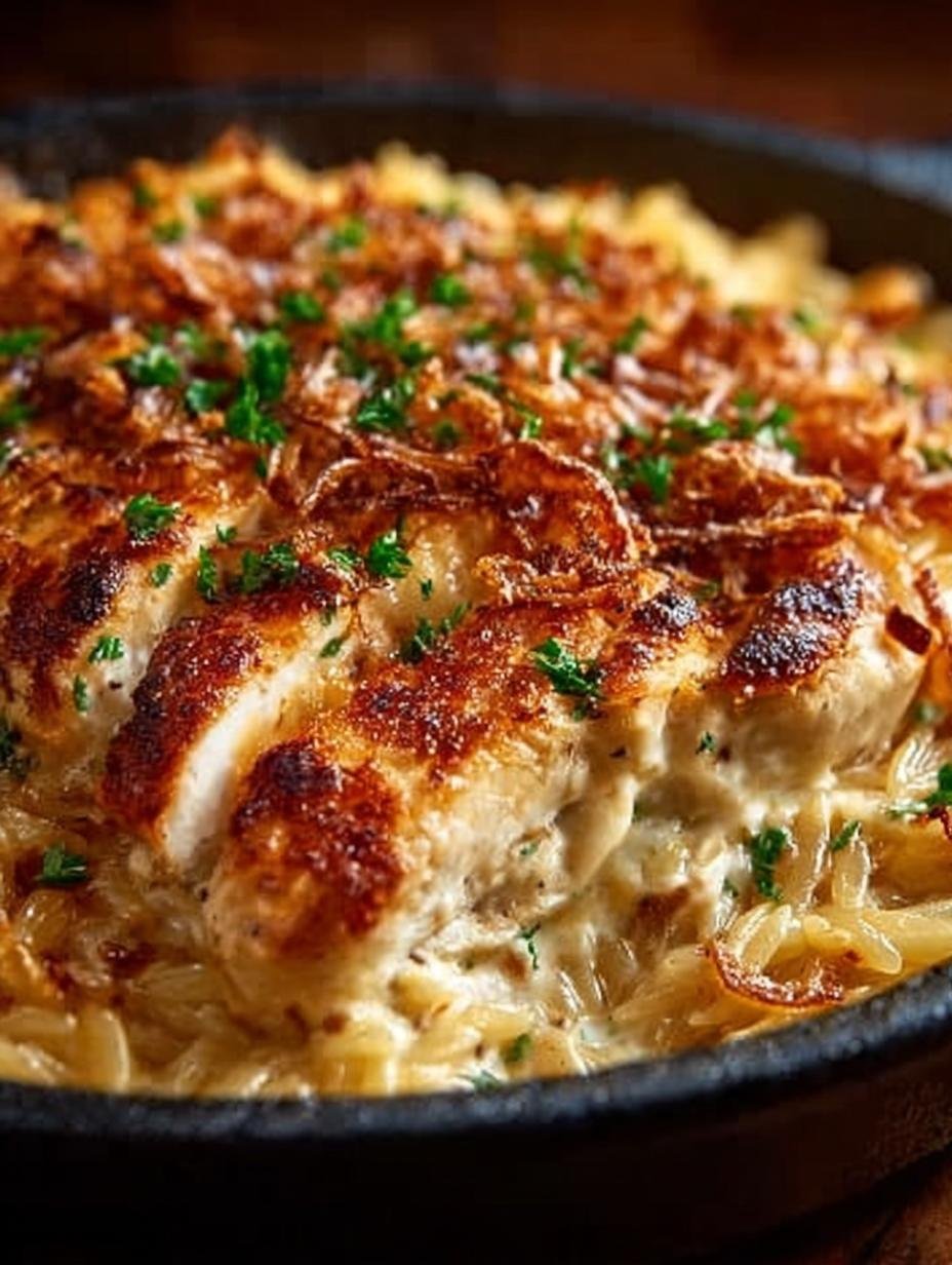 French Onion Chicken Orzo