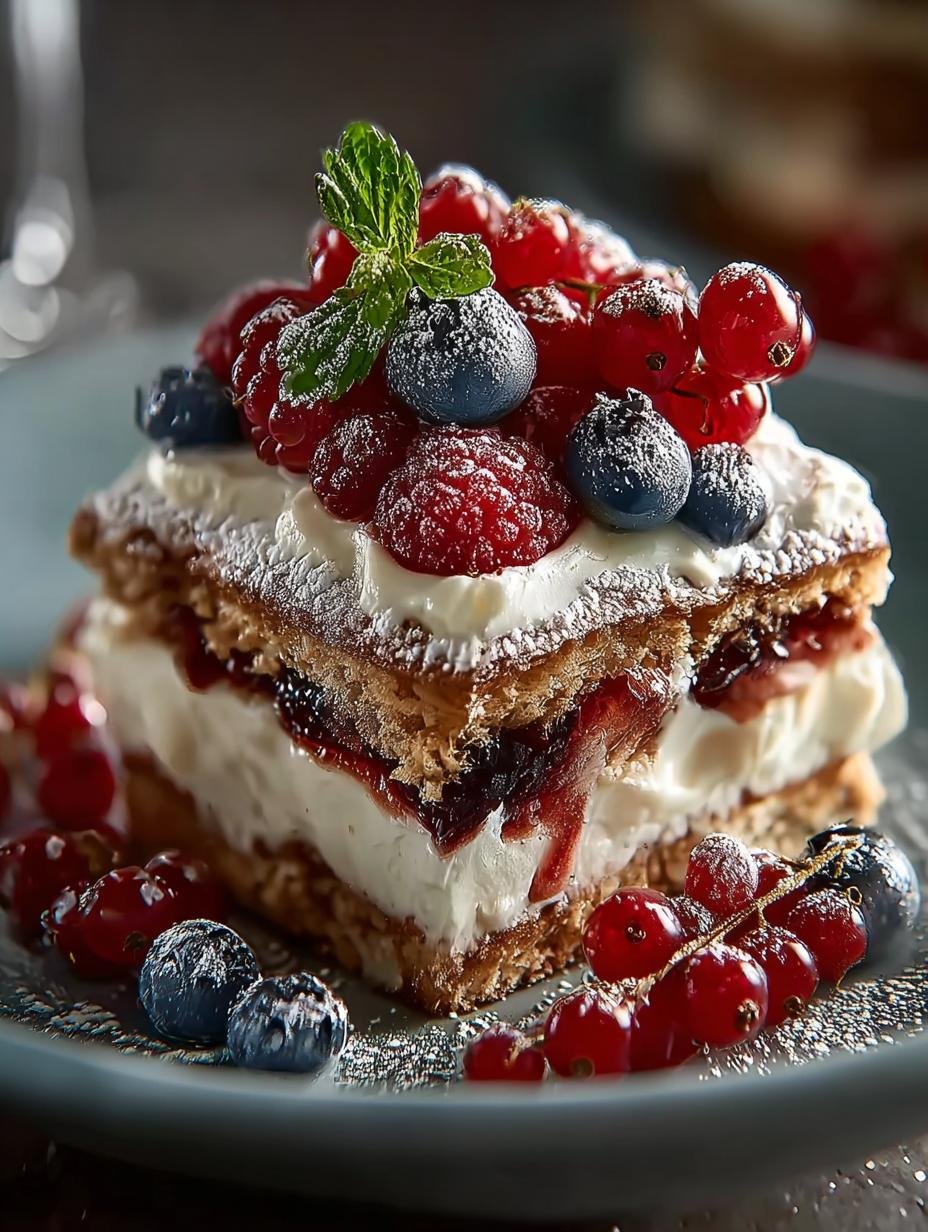 Non Alcoholic Berry Spekulatius Delight: 8 Layers of Joy - Non Alcoholic Berry Spekulatius - main visual representation