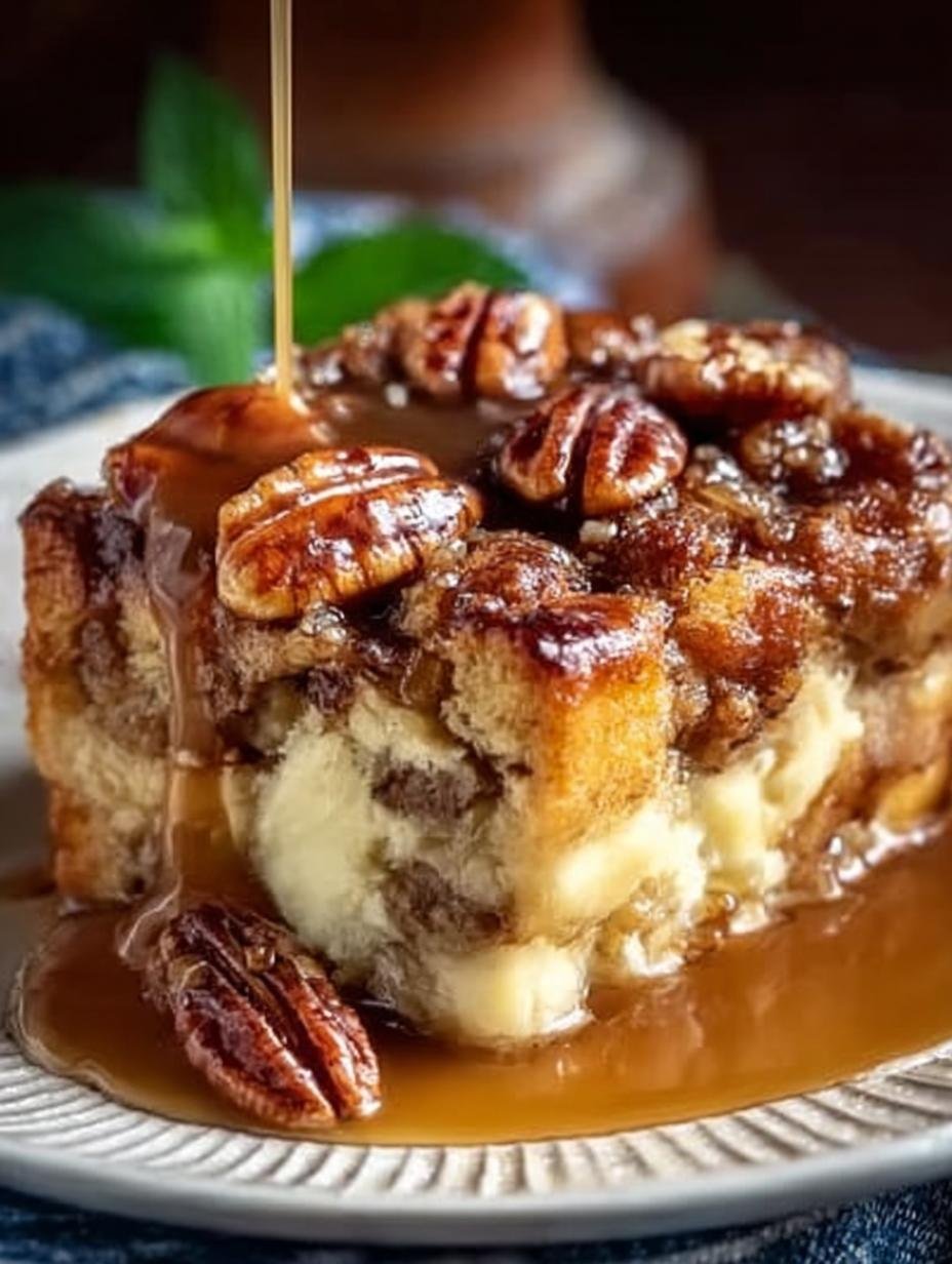 Easy Pecan Pie Bread Pudding with Caramel Sauce 1 Easy Pecan Pie Bread Pudding with Caramel Sauce - Pecan Pie Bread Pudding - main visual representation