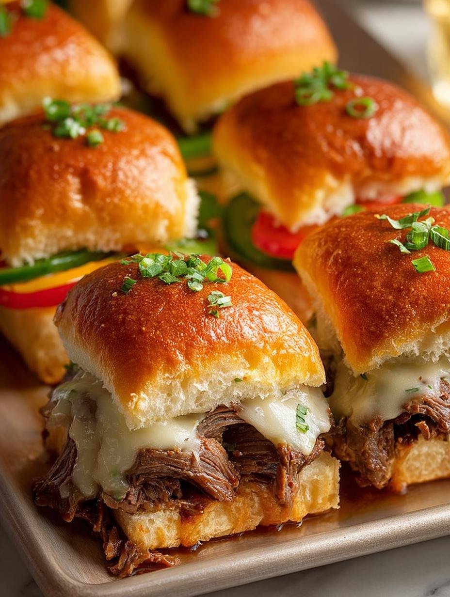 Delicious Philly Cheesesteak Sliders for Game Day - Philly Cheesesteak Sliders - main visual representation