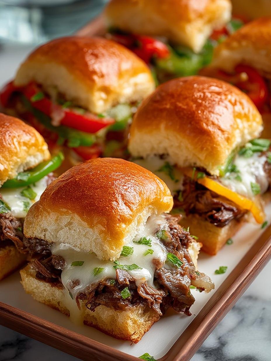 Delicious Philly Cheesesteak Sliders for Game Day - Philly Cheesesteak Sliders - additional detail