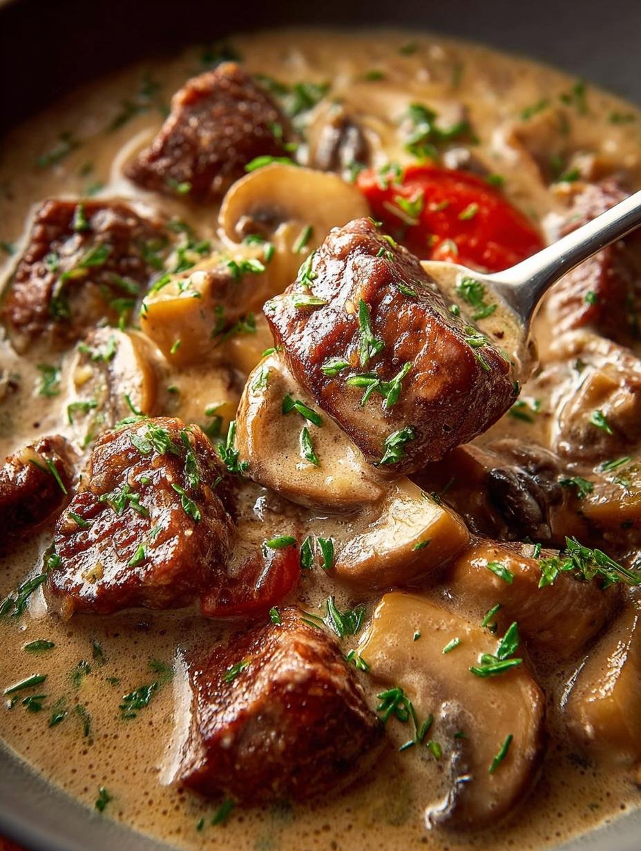 Slow Cooker Beef Stroganoff: 8 Hours to Comforting Bliss - Slow Cooker Beef Stroganoff - additional detail