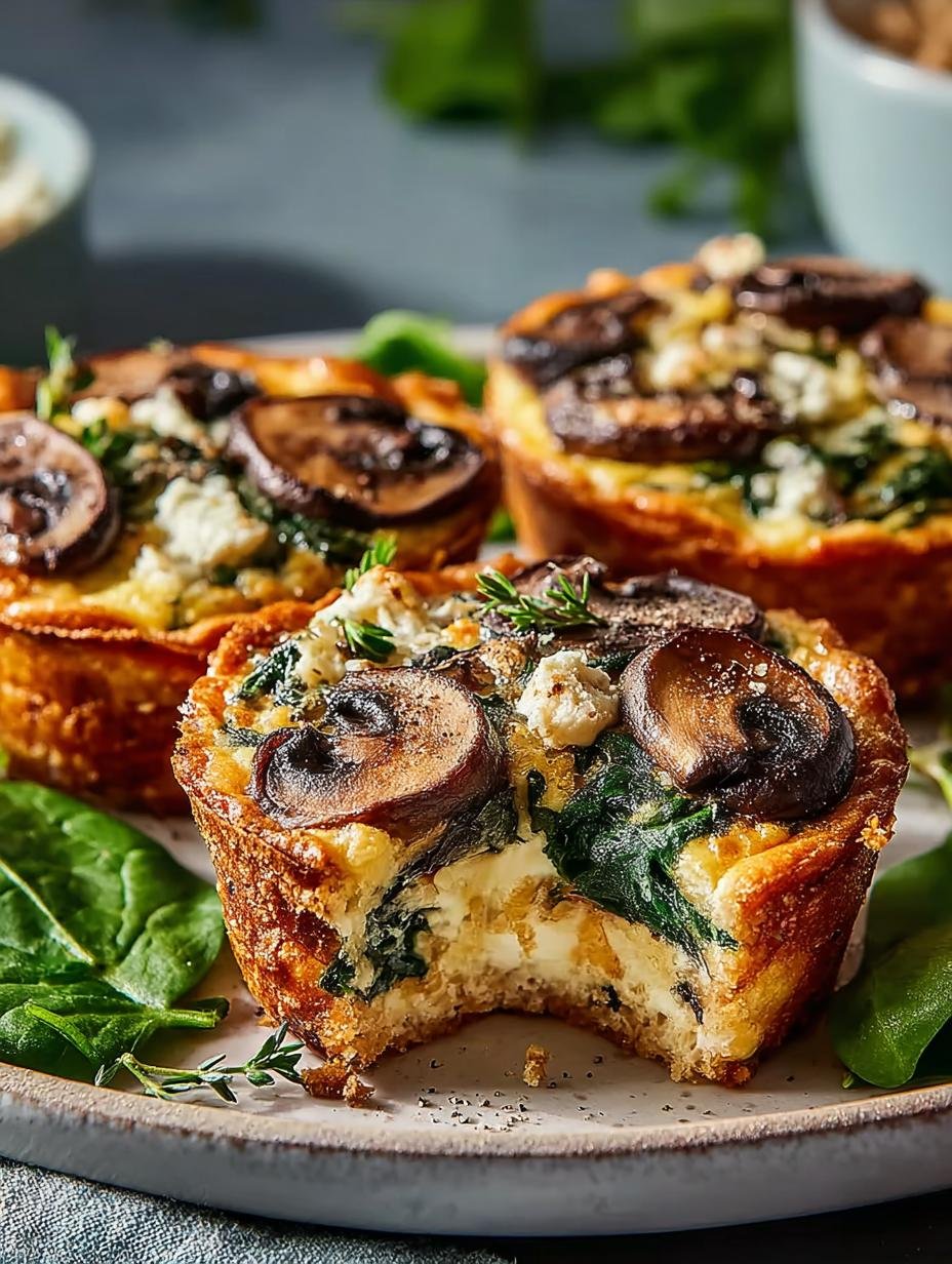 Spinach Mushroom Quiche Muffins
