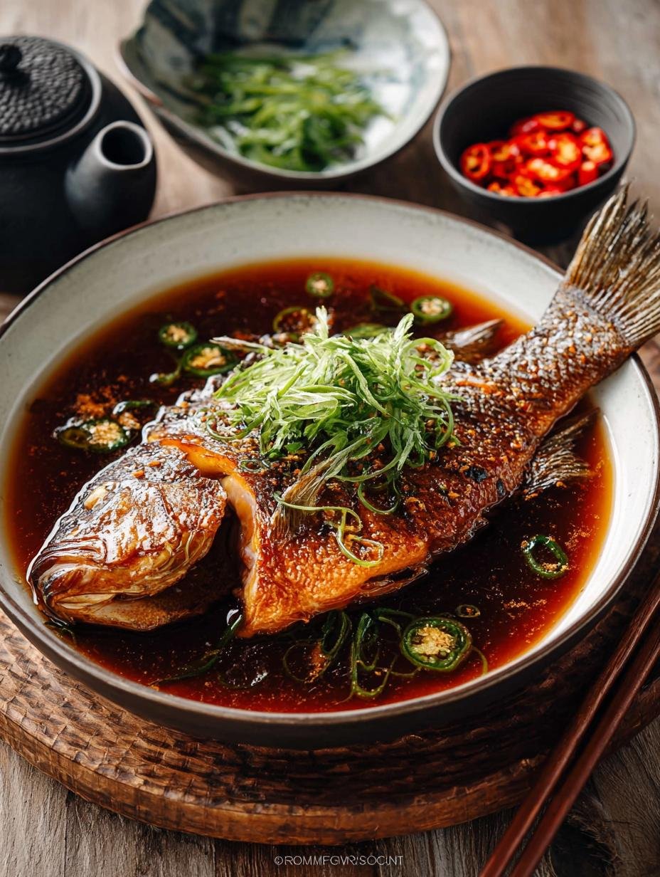 Chinese Braised Whole Fish: A Festive Delight - Chinese Braised Whole Fish - main visual representation
