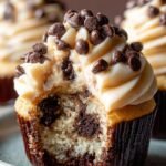 Molten Cookie Dough Cupcakes