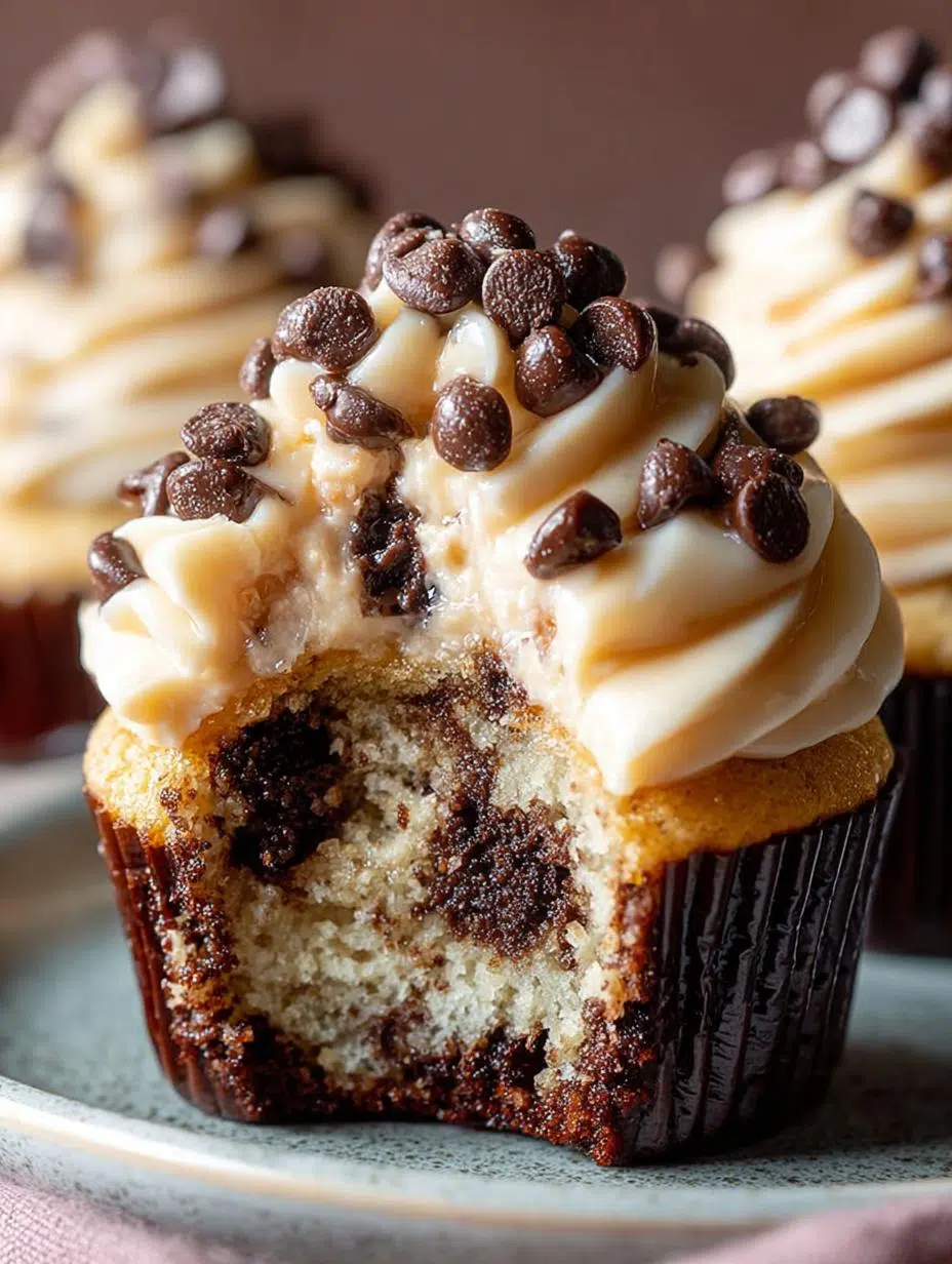 Molten Cookie Dough Cupcakes