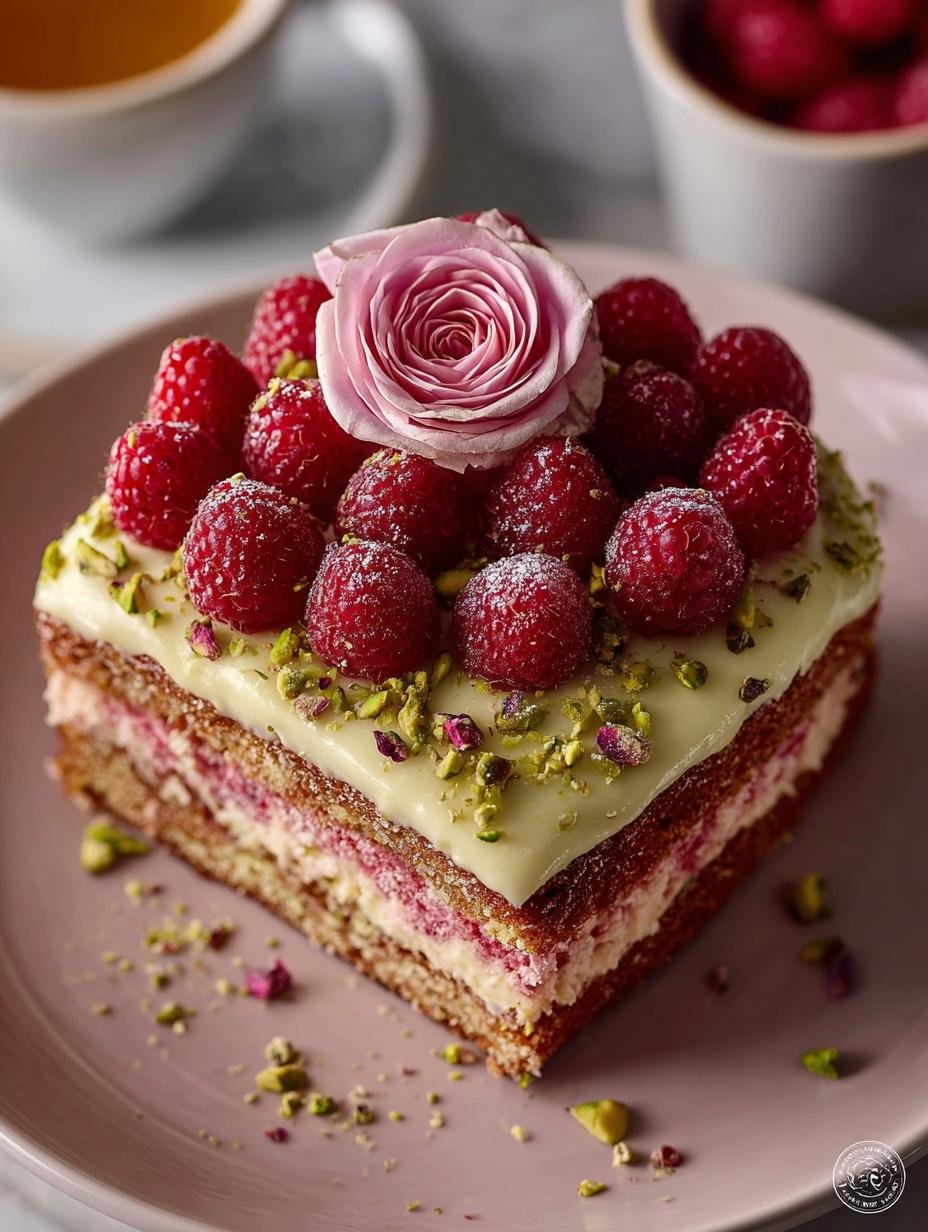 Delightful Pistachio Raspberry Rose Cake Recipe - Pistachio Raspberry Rose Cake - main visual representation