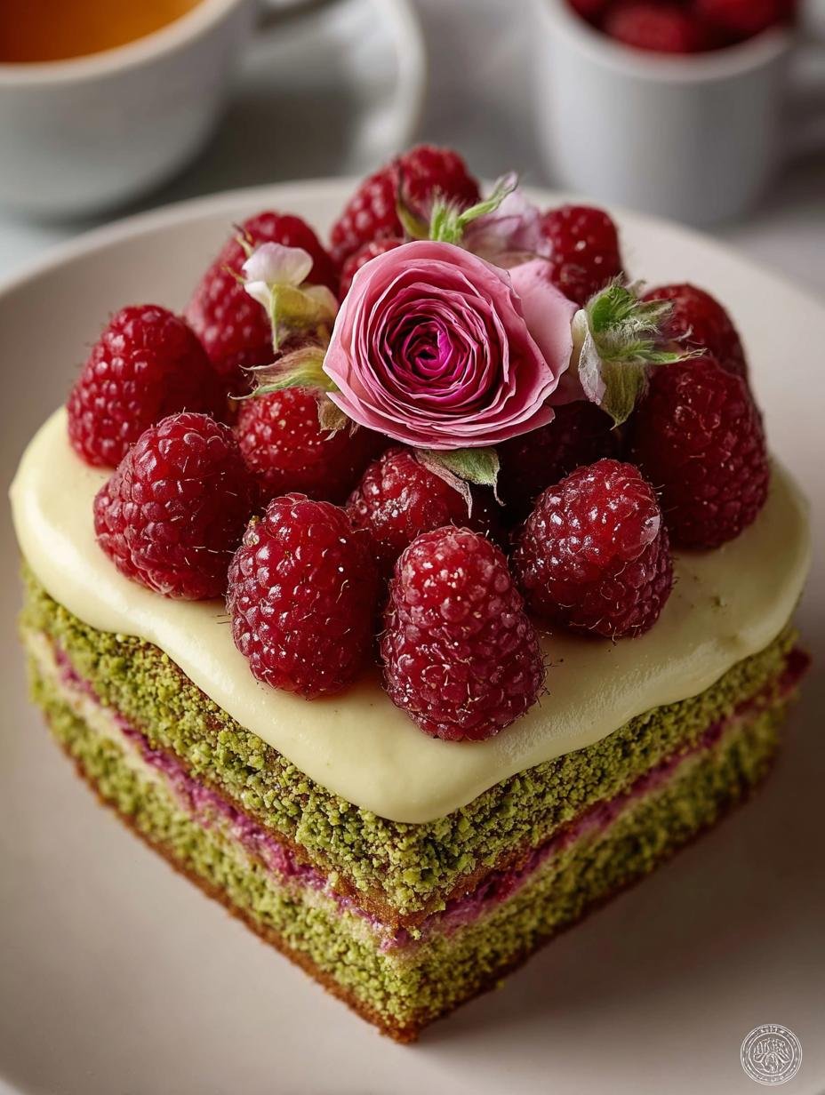 Pistachio Raspberry Rose Cake