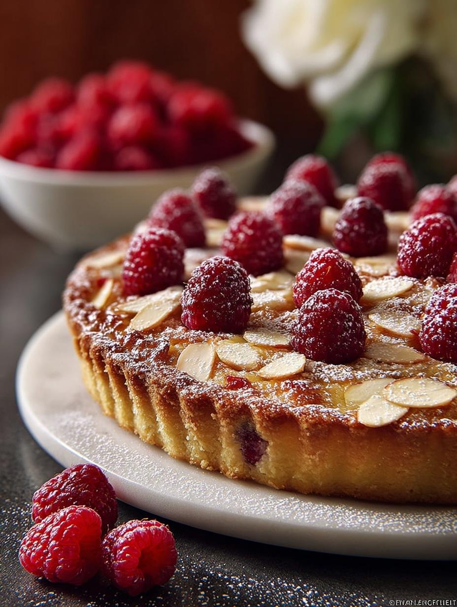 Delicious Raspberry Almond Frangipane Tart Recipe - Raspberry Almond Frangipane Tart - additional detail