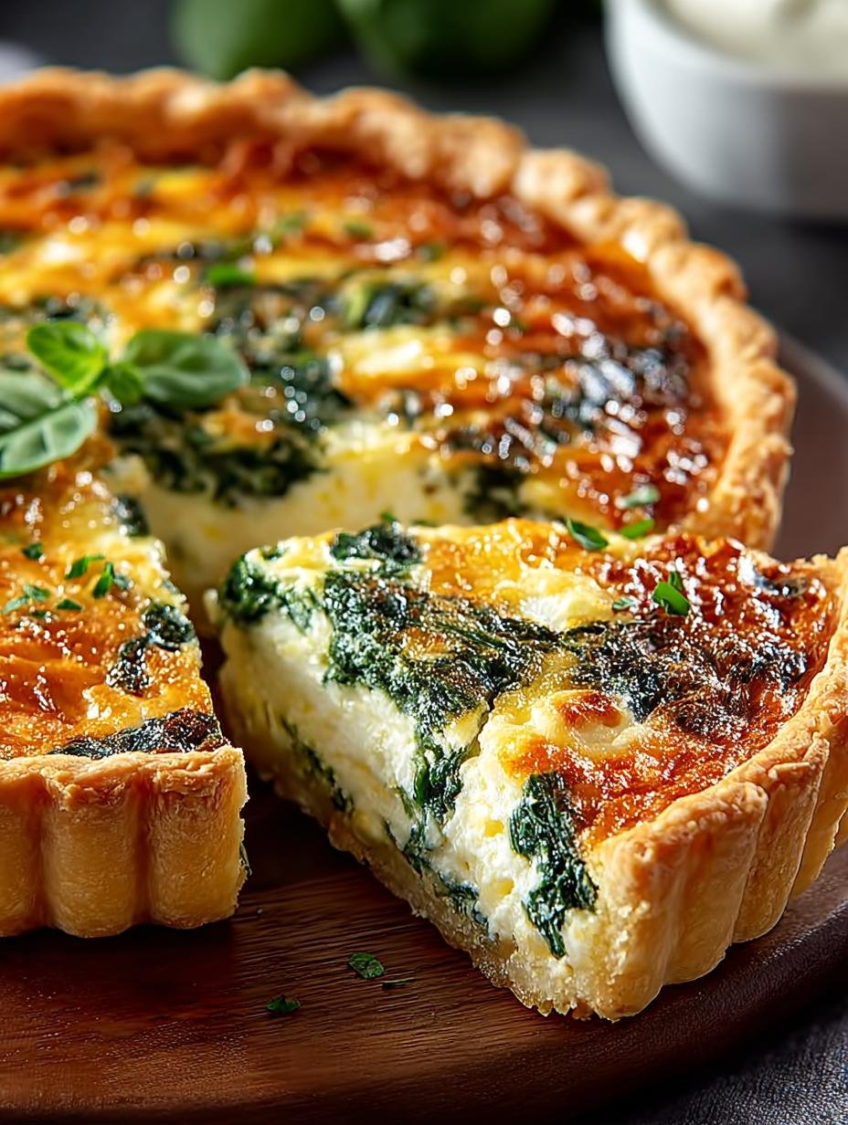 home 8 Spinach Cheese Quiche Comforting