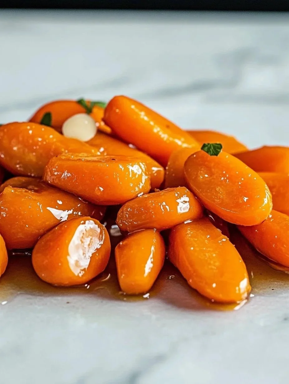 Bowl of brown sugar honey glazed carrots with a shiny caramelized coating