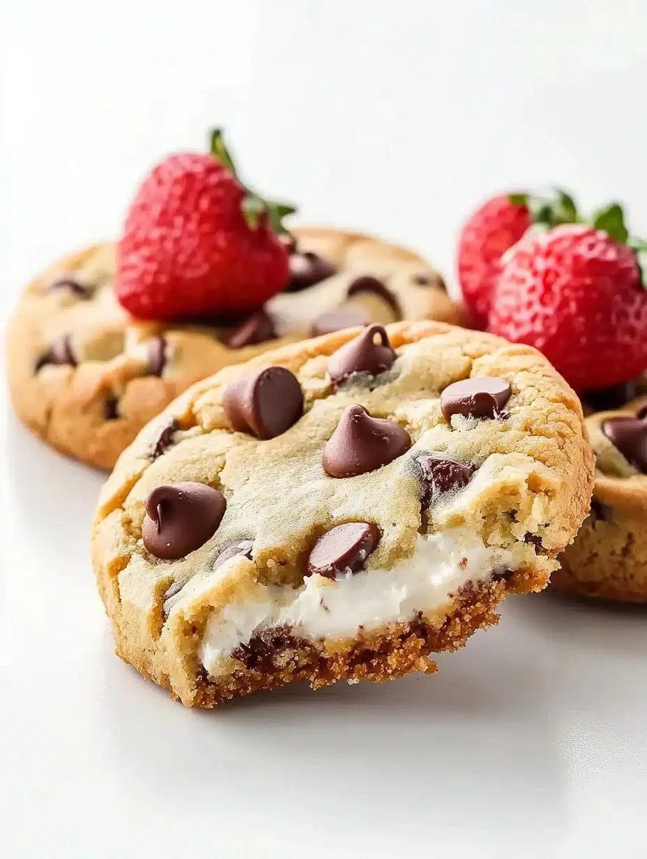 Freshly baked chocolate chip cookies on a cooling rack.