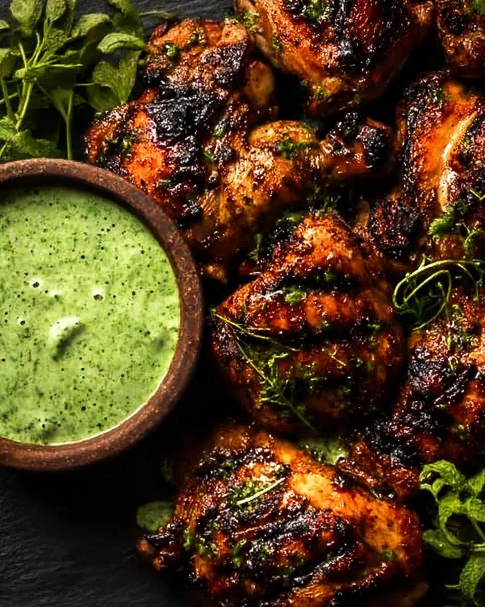 home 8 Plate of Peruvian grilled chicken with creamy green sauce