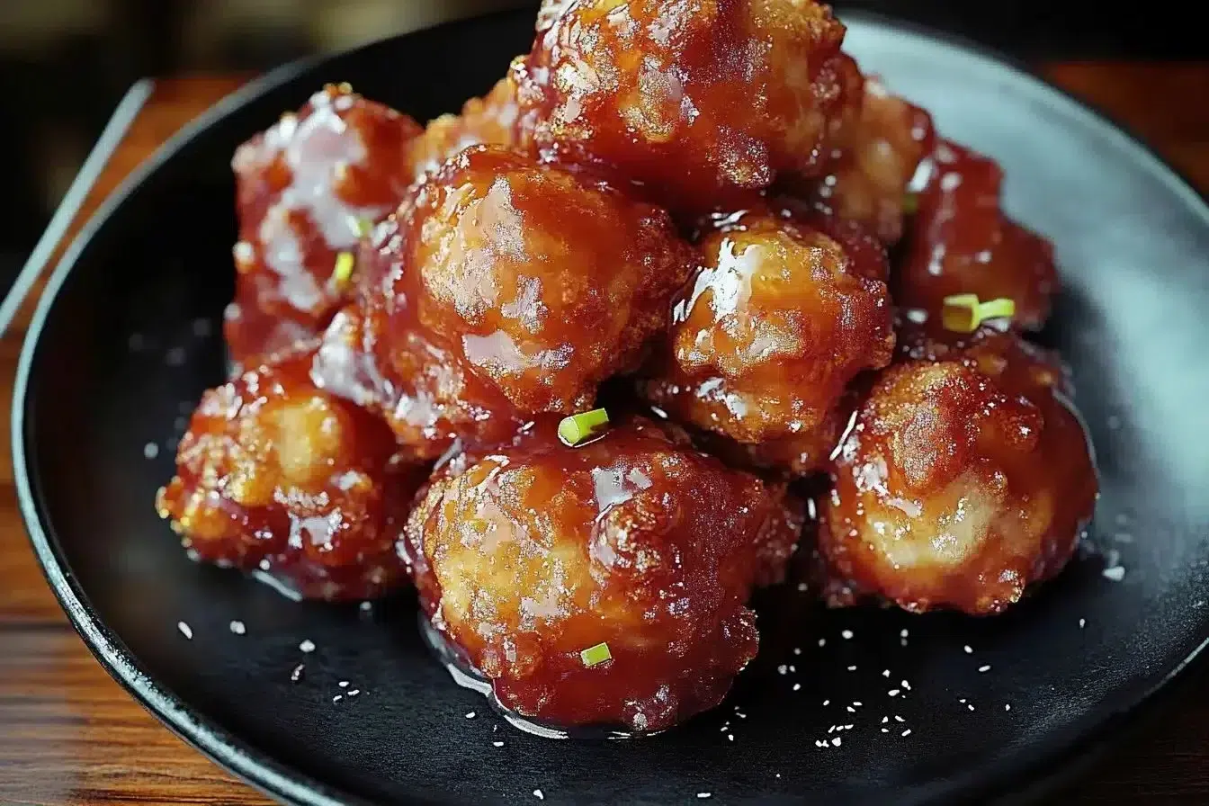 Delicious homemade rhubarb fritters served on a plate.