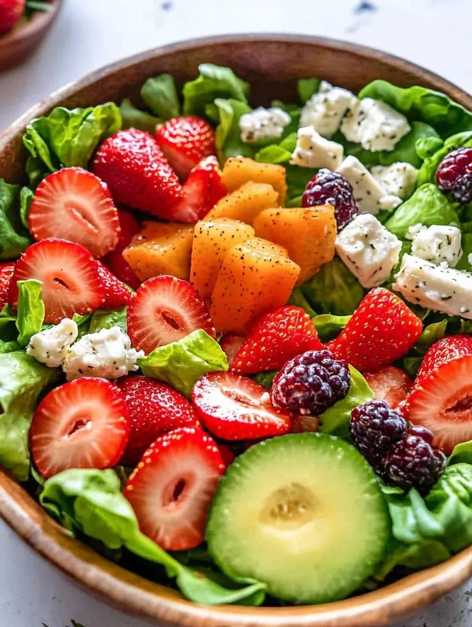 Fresh Strawberry Goat Cheese Salad with mixed greens and walnuts