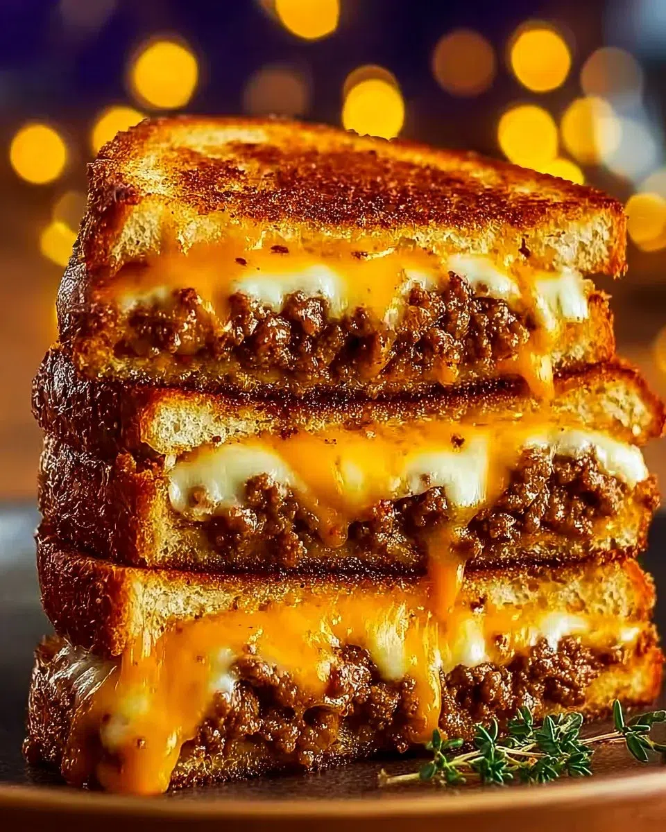 Ultimate Cheesy Ground Beef Melt with gooey cheese and flavorful beef